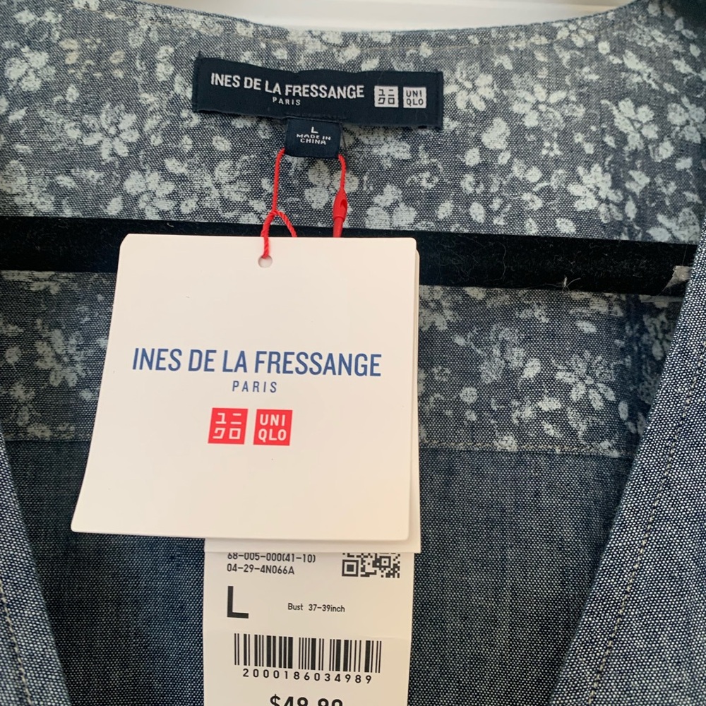 Uniqlo x IDLF last collaboration Elegant Blue Sleeveless wrap Dress - Picture 7 of 9